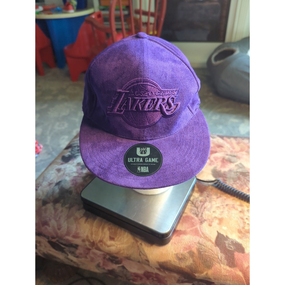 NBA Los Angeles Lakers Ultra Game Purple Suede Snapback Hat Cap NEW